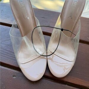 Cape Robbin Women's Transparent and Beige Heels